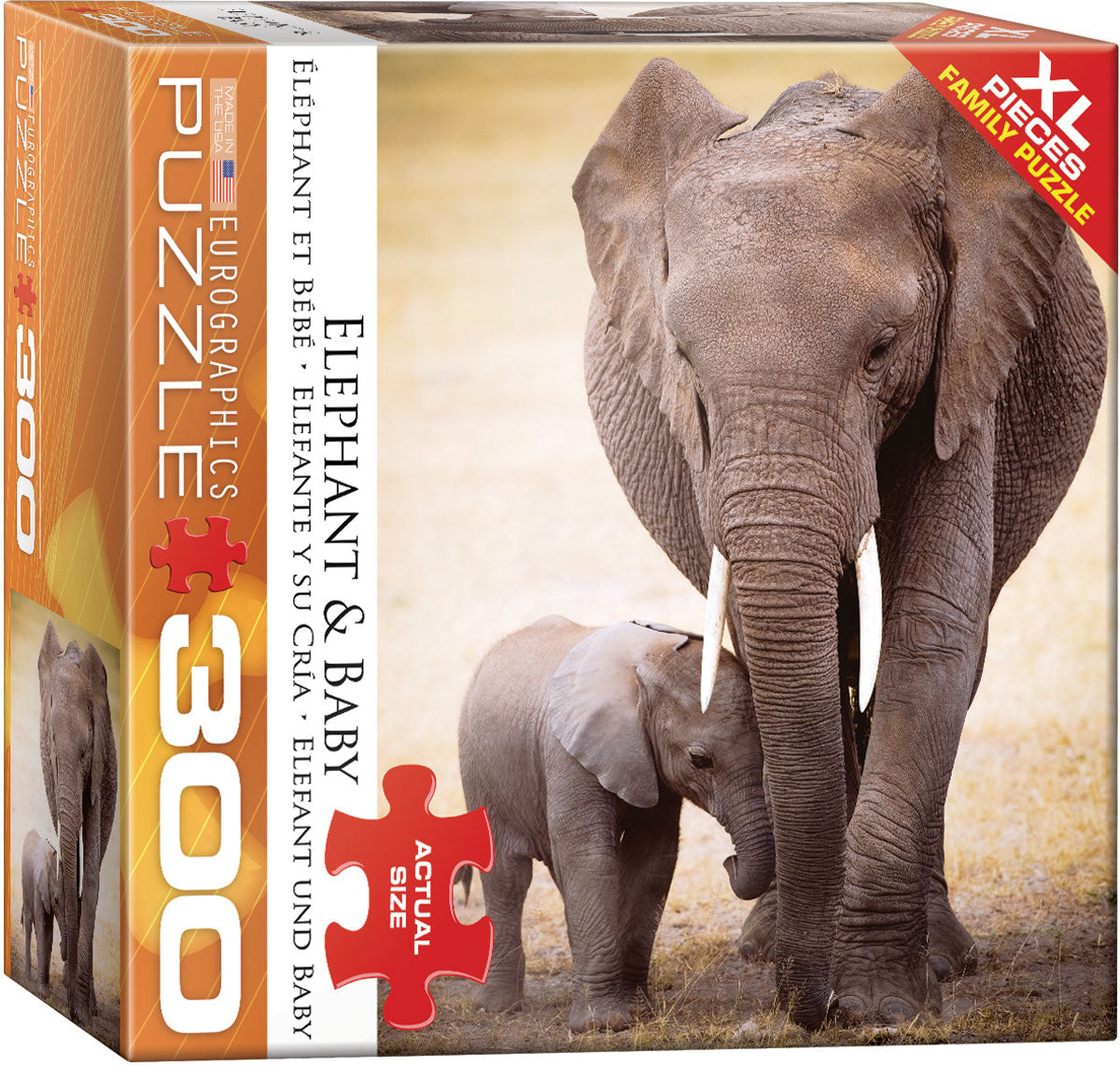 Elephant &amp; Baby 300 Piece Puzzle - Quick Ship - Puzzlicious.com