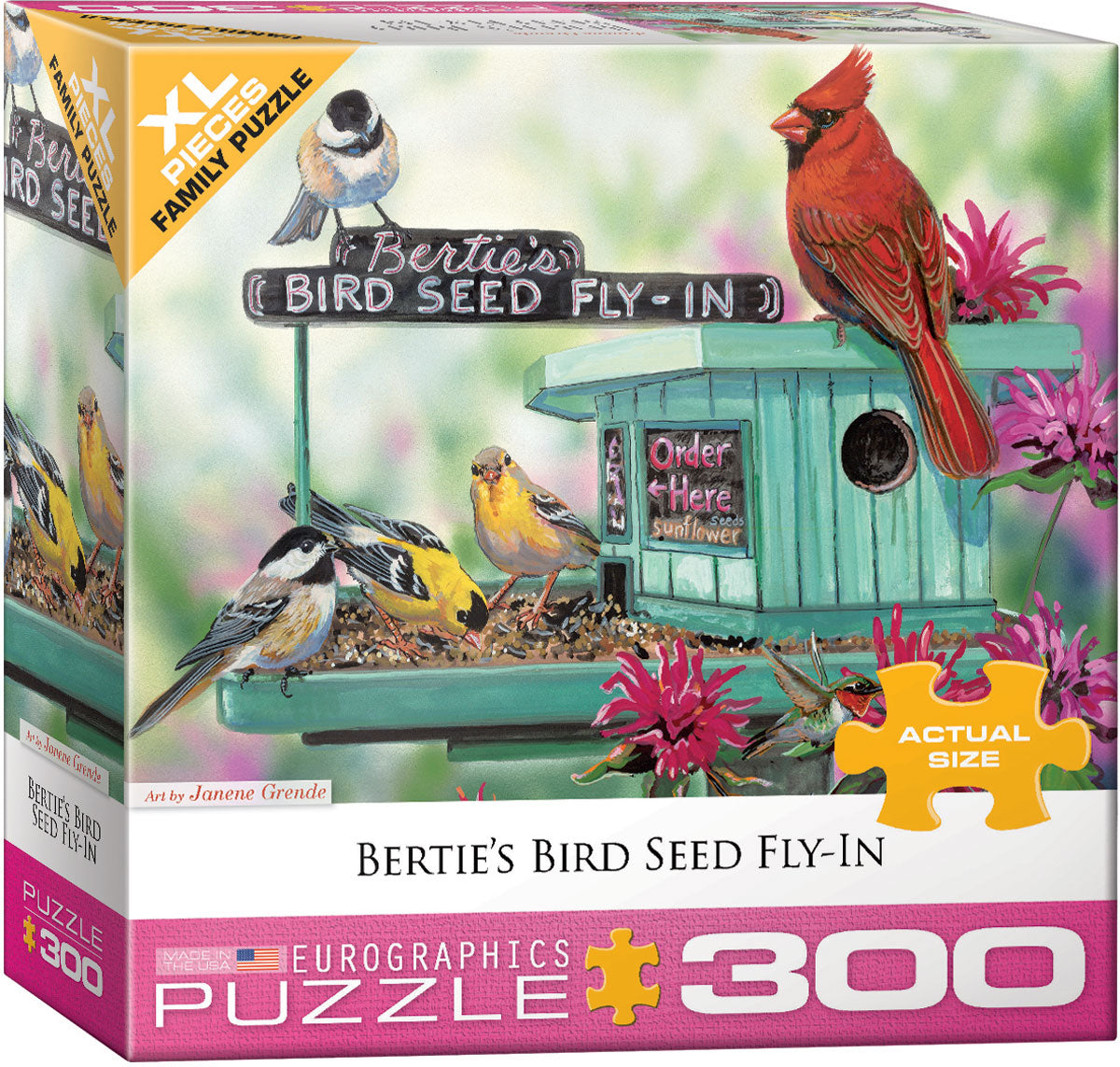 Bertie&#39;s Bird Seed Fly-In 300 Piece Puzzle - Quick Ship - Puzzlicious.com