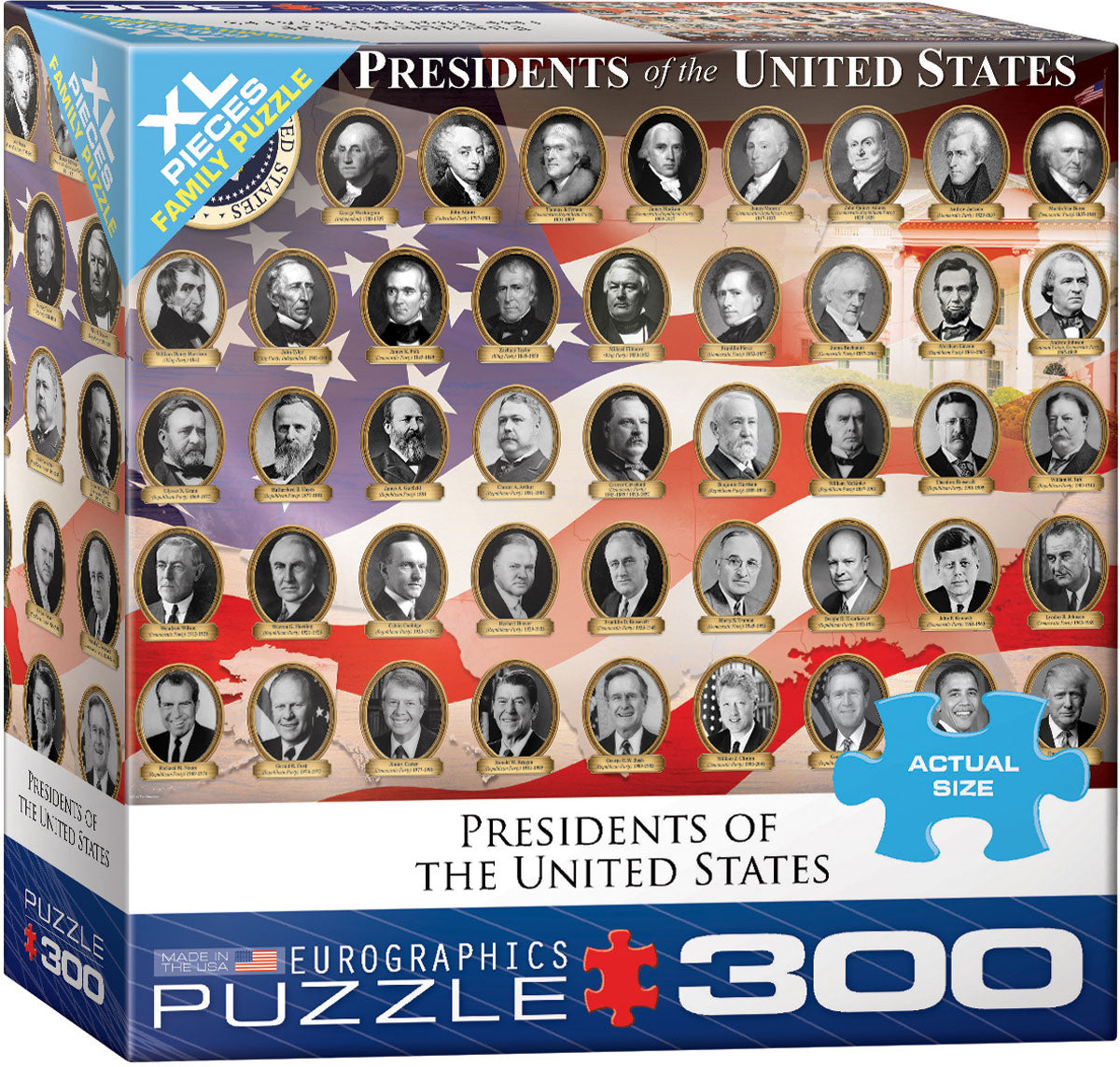 Presidents of the United States 300 Piece Puzzle with XL Pieces - Quick Ship - Puzzlicious.com