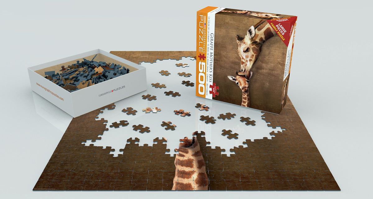 Giraffe & Baby 500 Piece Puzzle - Quick Ship - Puzzlicious.com