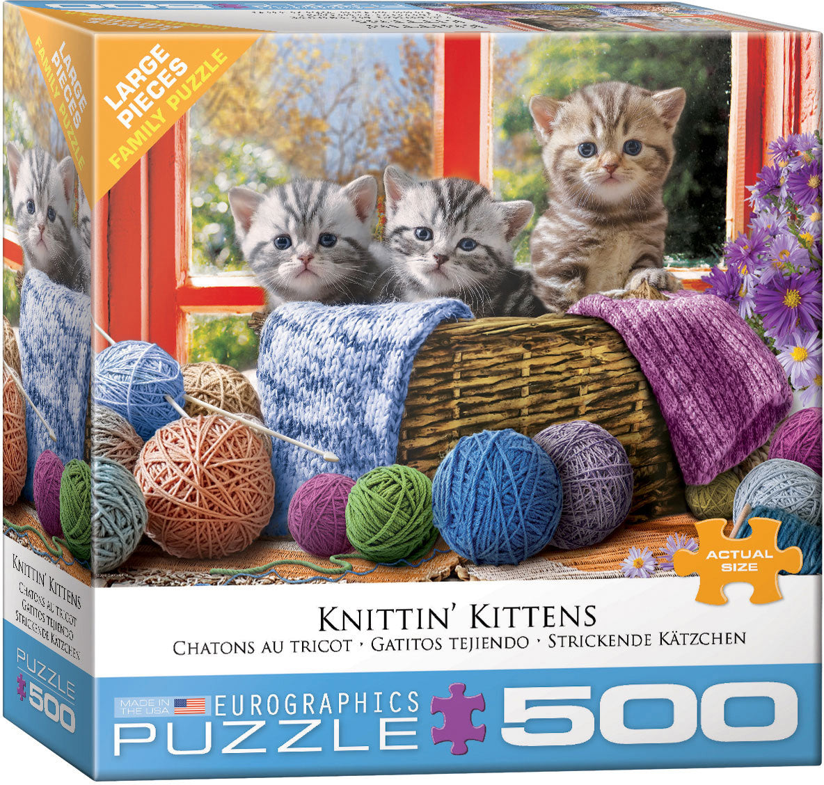Knittin&#39; Kittens 500 Piece Puzzle - Quick Ship - Puzzlicious.com