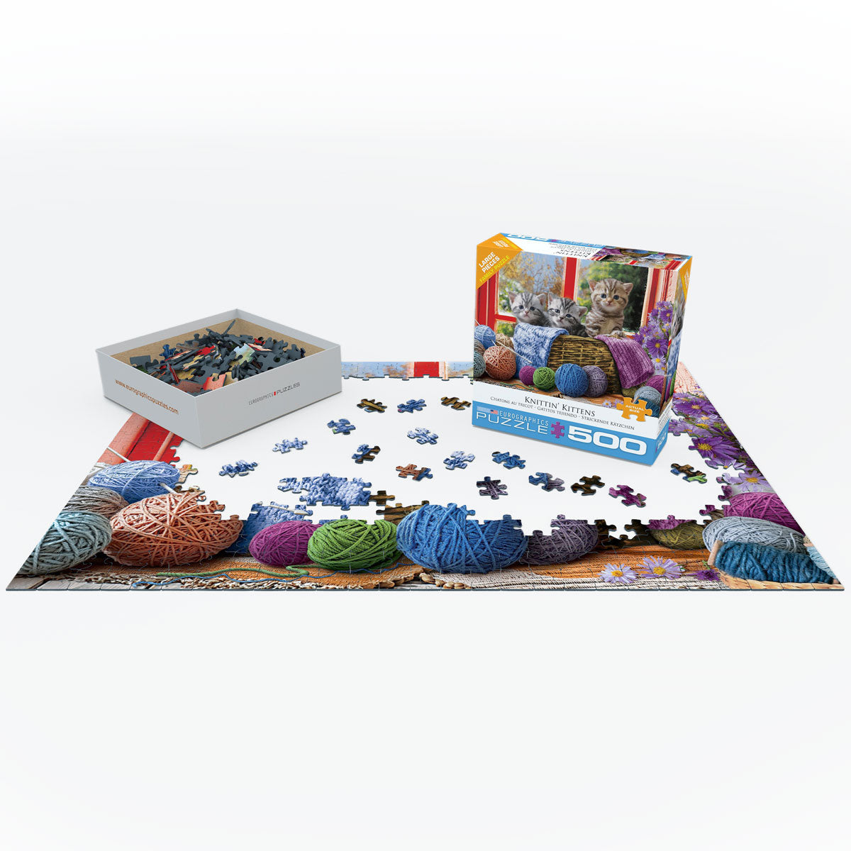Knittin&#39; Kittens 500 Piece Puzzle - Quick Ship - Puzzlicious.com