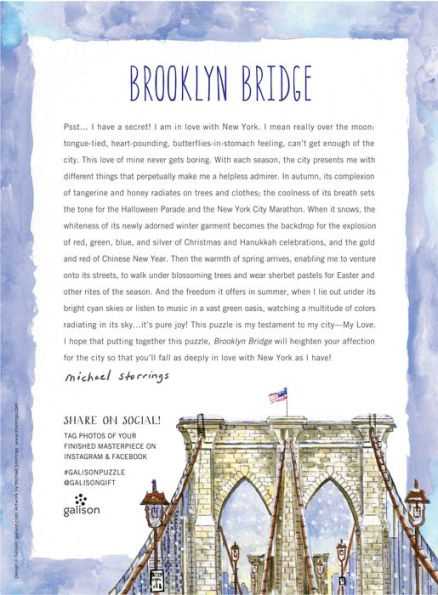 Michael Storrings Brooklyn Bridge 1000 Piece Puzzle - Quick Ship - Puzzlicious.com