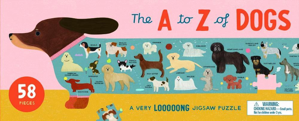The A to Z of Dogs 58 Piece Puzzle A Very Looooong Jigsaw Puzzle - Quick Ship