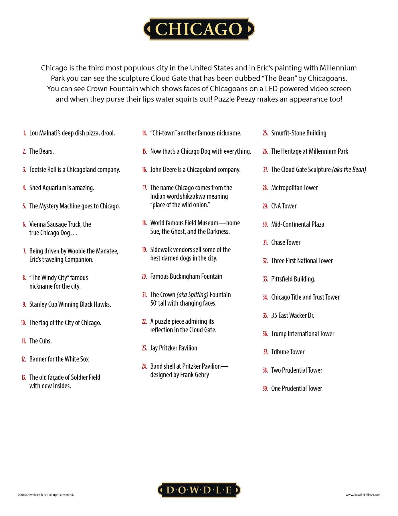 Chicago 500 Piece Puzzle - Quick Ship - Puzzlicious.com