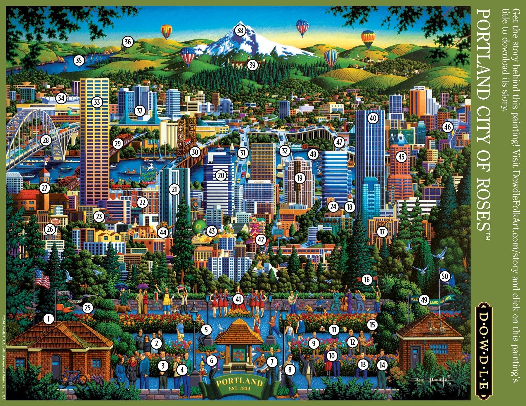 Portland City of Roses 1000 Piece Puzzle - Quick Ship - Puzzlicious.com