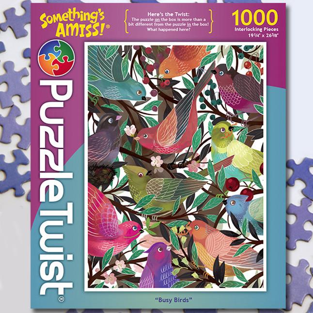 Busy Birds 1000 Piece Puzzle Twist Jigsaw Puzzle - Quick Ship - Puzzlicious.com