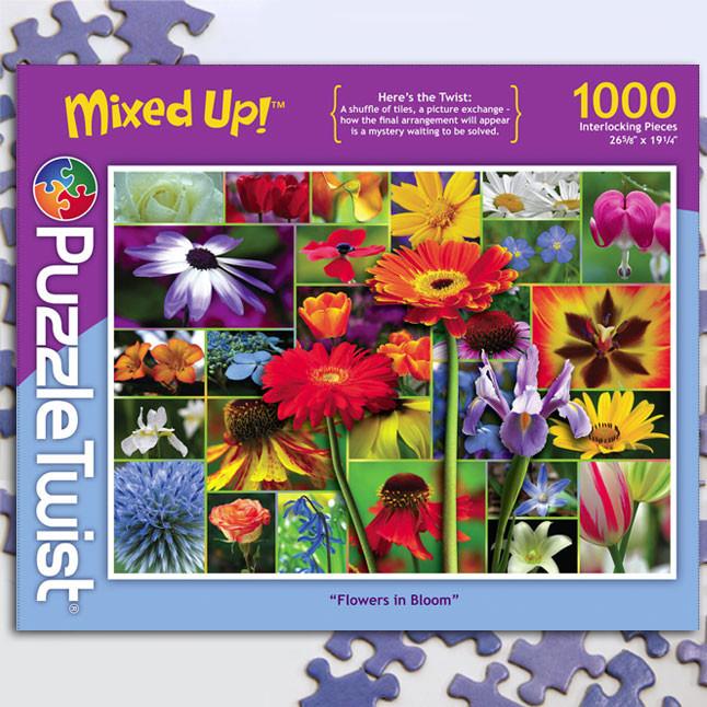 Flowers in Bloom 1000 Piece Puzzle Twist Jigsaw Puzzle - Quick Ship - Puzzlicious.com