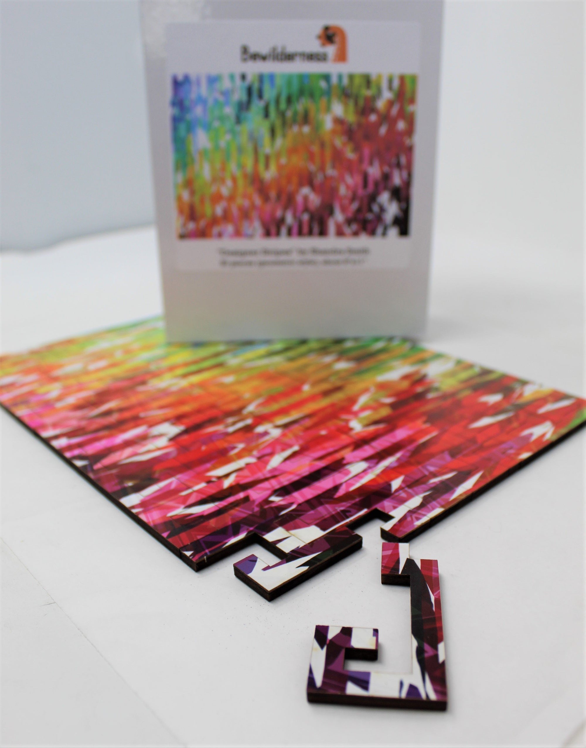 Geometric Style Wooden Puzzle - Designer Stripes 50 Piece Puzzle - Quick Ship - Puzzlicious.com