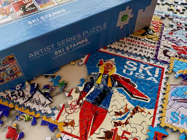 Ski Stamps 1000 Piece Puzzle - Quick Ship - Puzzlicious.com