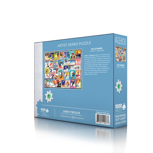 Ski Stamps 1000 Piece Puzzle - Quick Ship - Puzzlicious.com