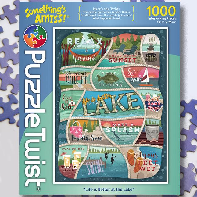 Life is Better at the Lake 1000 Piece Puzzle Twist Jigsaw Puzzle - Quick Ship