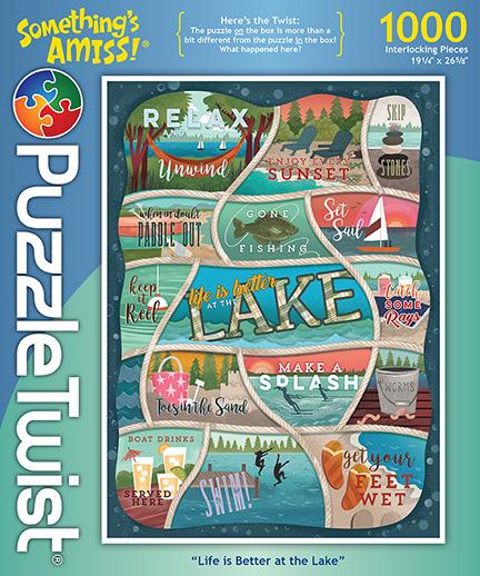 Life is Better at the Lake 1000 Piece Puzzle Twist Jigsaw Puzzle - Quick Ship
