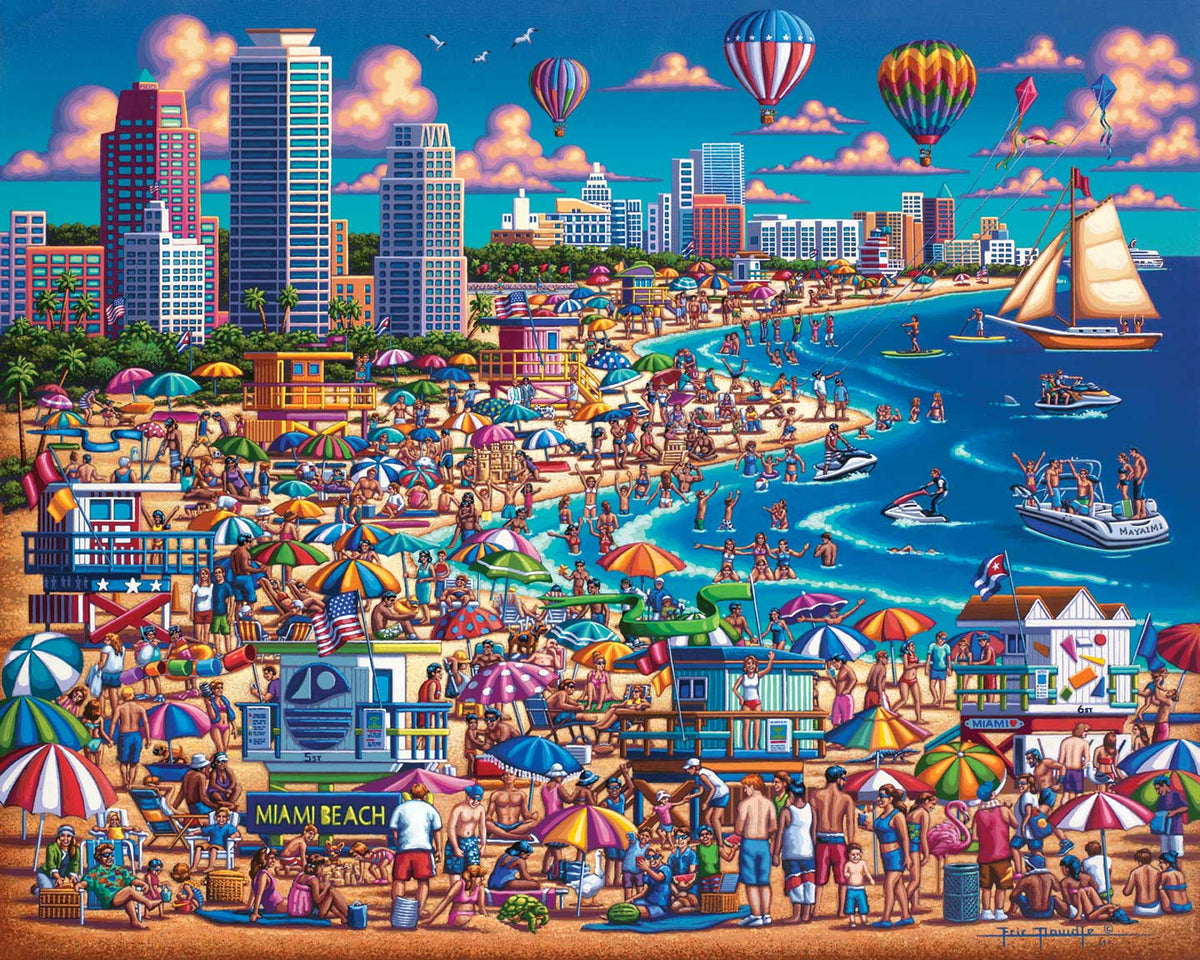 Miami Beach 500 Piece Puzzle - Quick Ship - Puzzlicious.com