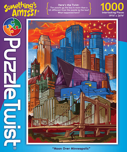 Moon Over Minneapolis 1000 Piece Puzzle Twist Jigsaw Puzzle - Quick Ship - Puzzlicious.com