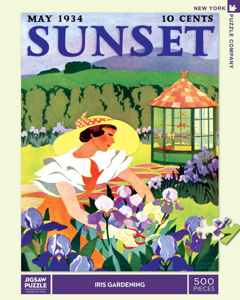 Iris Gardening 500 Piece Puzzle - Quick Ship - Puzzlicious.com