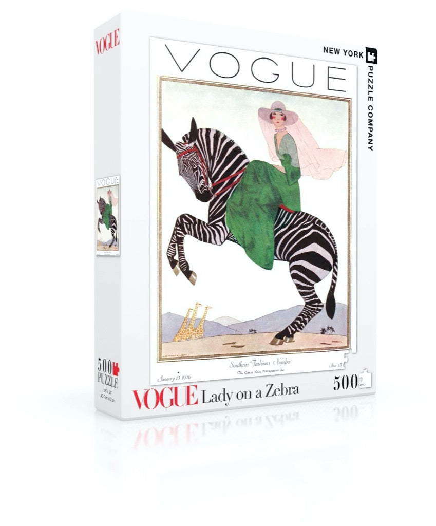 Lady on a Zebra 500 Piece Puzzle - Quick Ship - Puzzlicious.com