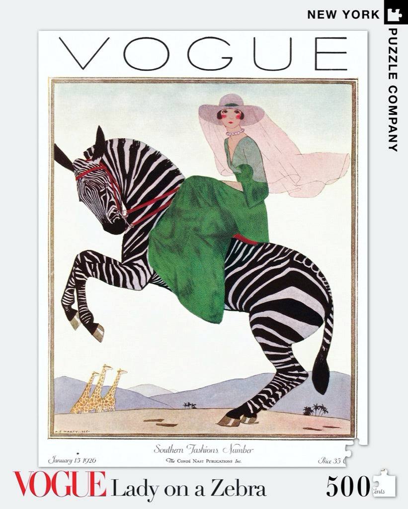 Lady on a Zebra 500 Piece Puzzle - Quick Ship - Puzzlicious.com