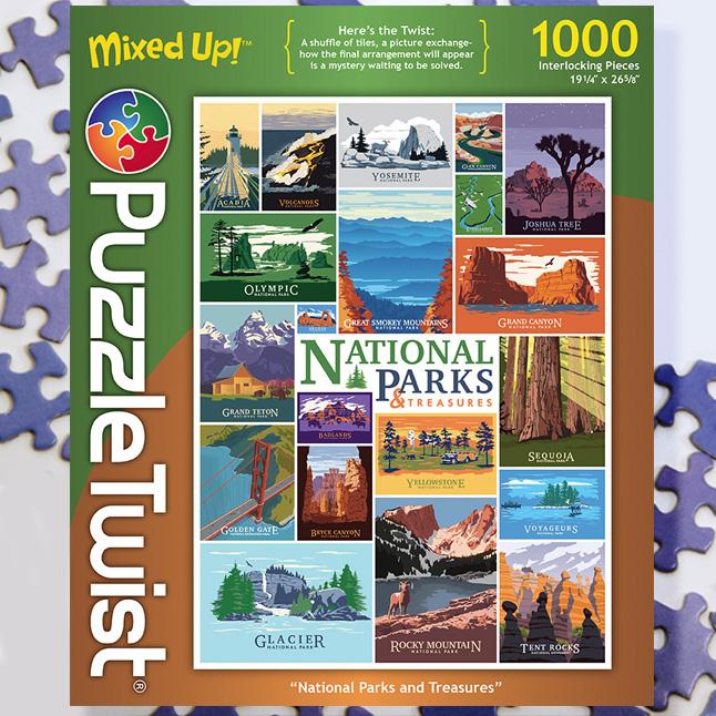 National Parks and Treasures 1000 Piece Puzzle Twist Jigsaw Puzzle - Quick Ship - Puzzlicious.com