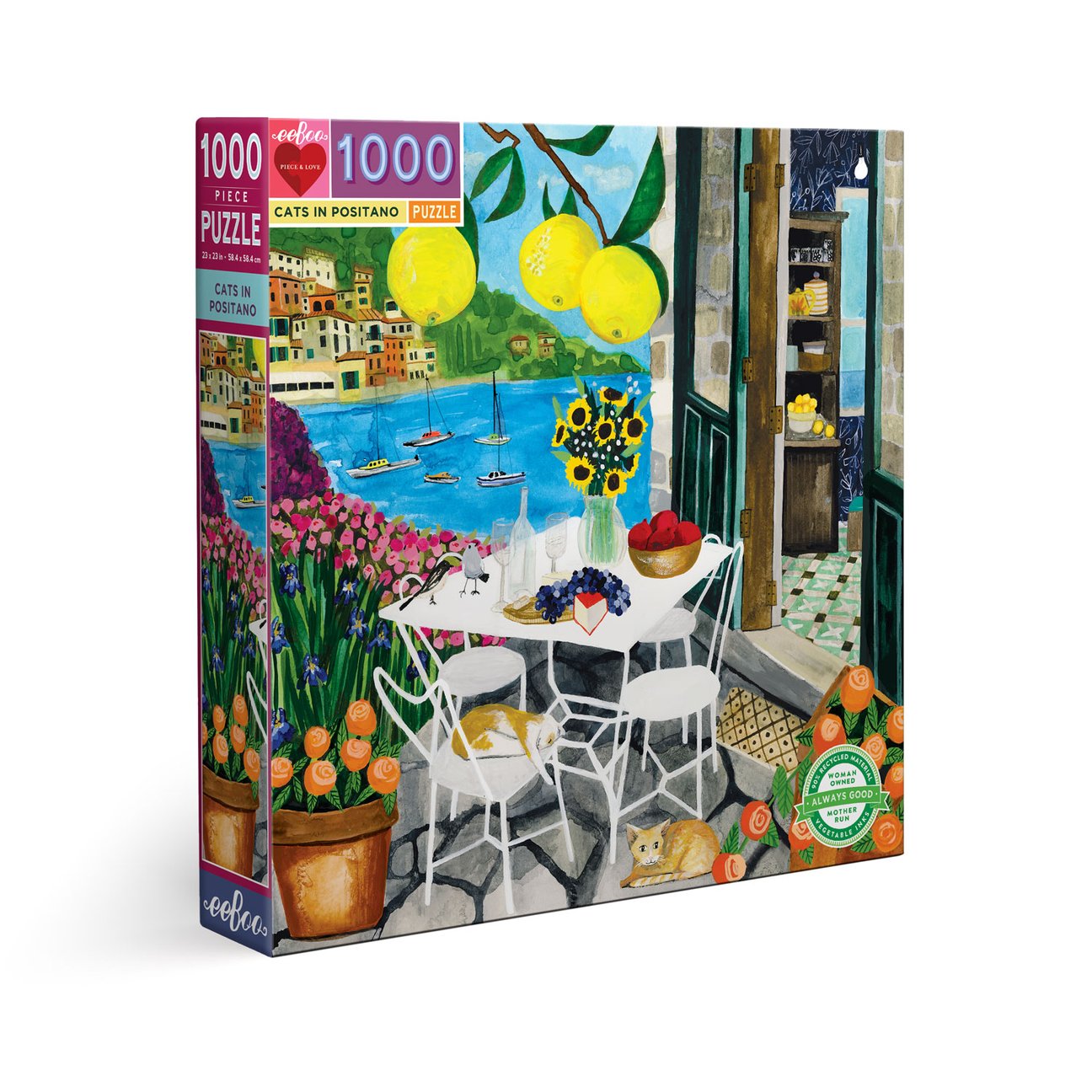 Cats in Positano 1000 Piece Puzzle - Quick Ship - Puzzlicious.com