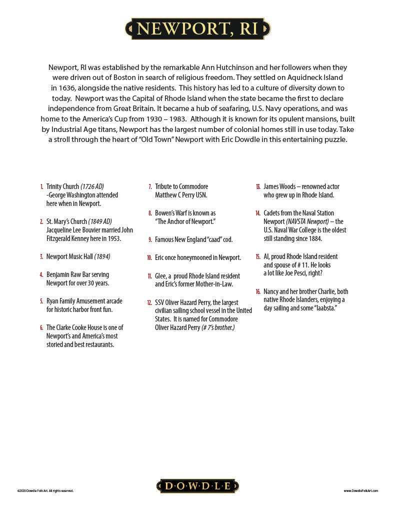 Newport RI 500 Piece Puzzle - Quick Ship