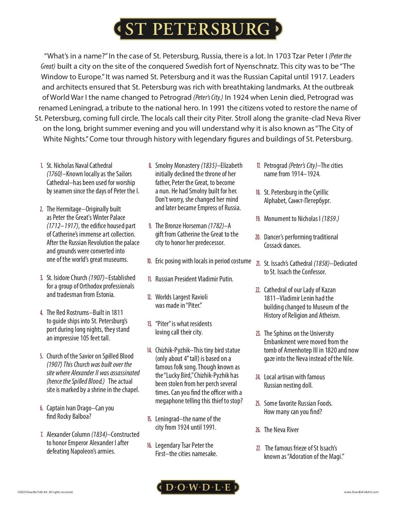 St. Petersburg 1000 Piece Puzzle - Quick Ship - Puzzlicious.com