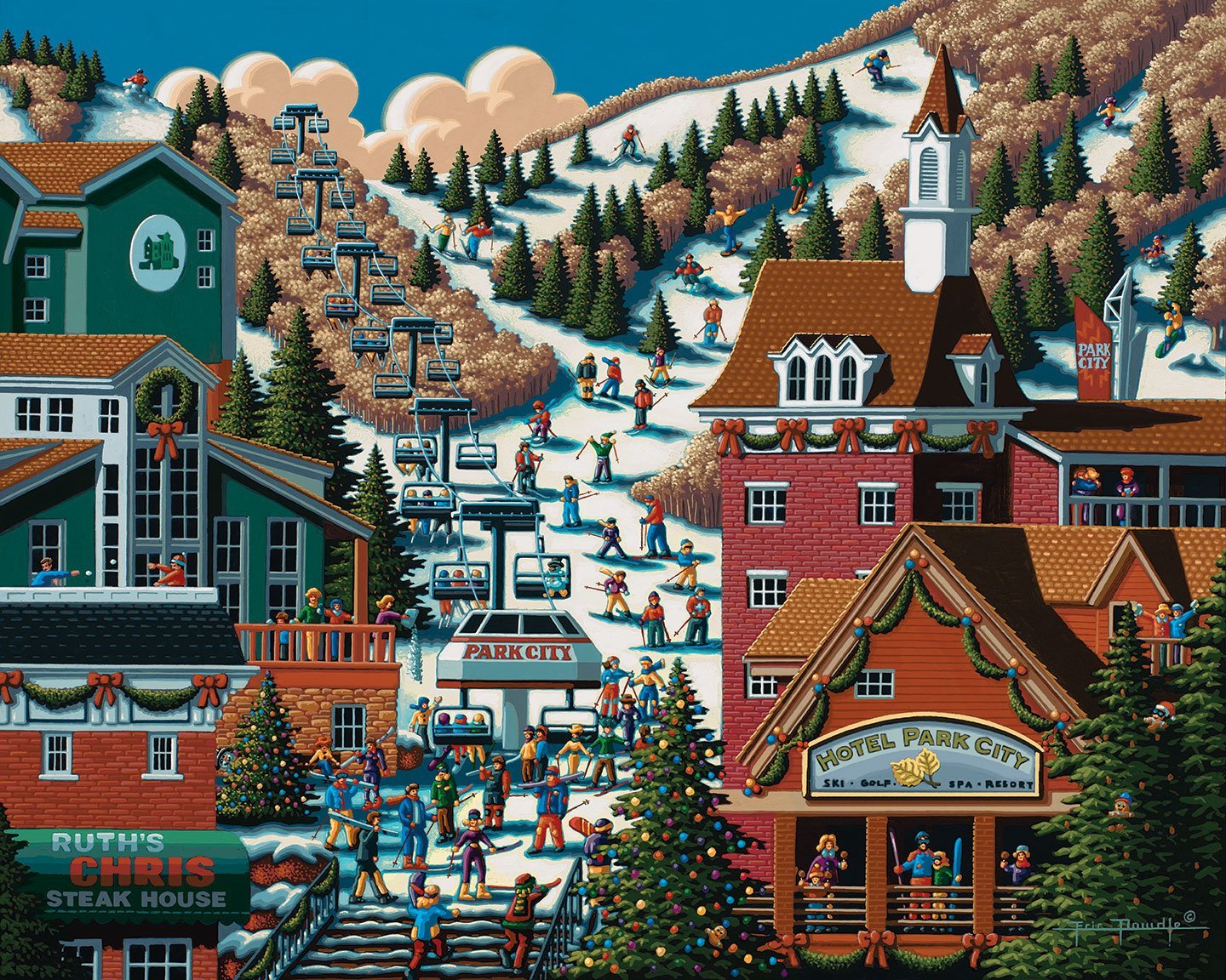 Ski Park City 500 Piece Puzzle - Quick Ship - Puzzlicious.com