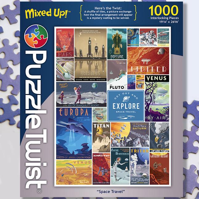 Space Travel 1000 Piece Puzzle Twist Jigsaw Puzzle - Quick Ship - Puzzlicious.com