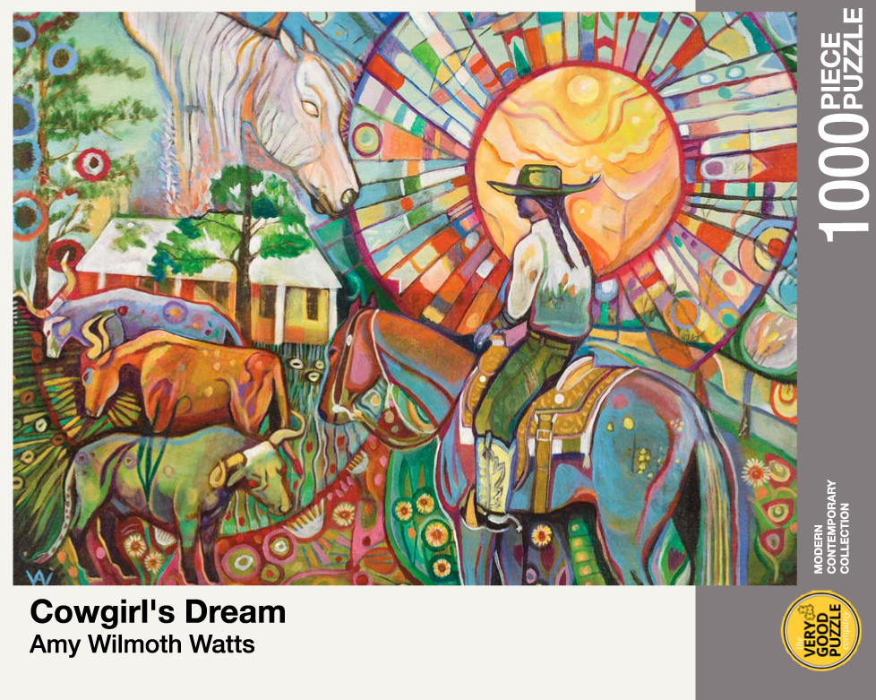 Amy Wilmoth Watts' Cowgirl's Dream 1000 Piece Jigsaw Puzzle - Quick Ship - Puzzlicious.com