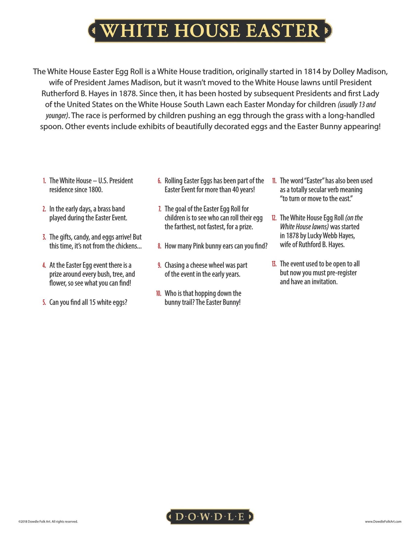 White House Easter 500 Piece Puzzle - Quick Ship