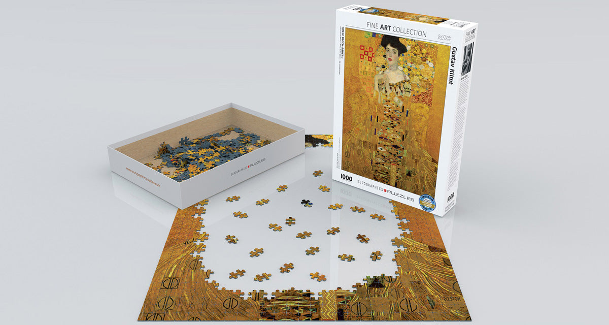 Klimt's Adele Block-Bauer I 1000 Piece Puzzle - Quick Ship - Puzzlicious.com