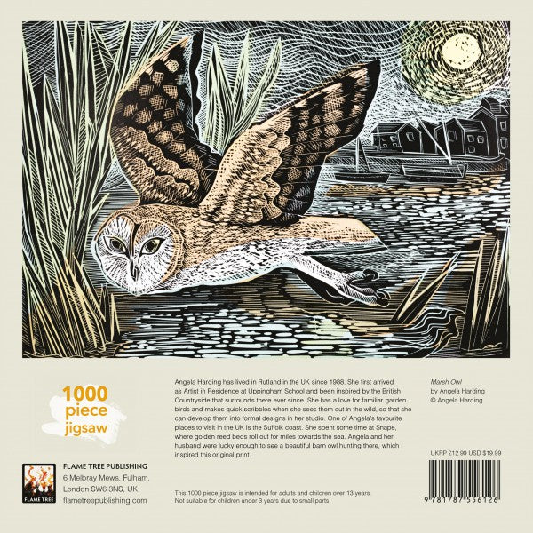 Angela Harding: Marsh Owl 1000 Piece Jigsaw Puzzle - Quick Ship - Puzzlicious.com