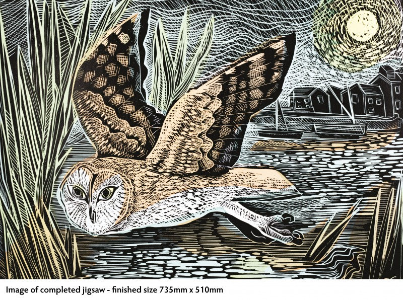 Angela Harding: Marsh Owl 1000 Piece Jigsaw Puzzle - Quick Ship - Puzzlicious.com