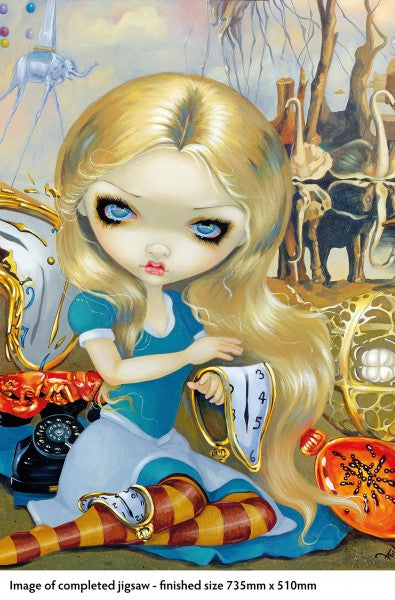 Jasmine Becket-Griffith: Alice in a Dali Dream 1000 Piece Jigsaw Puzzle - Quick Ship - Puzzlicious.com