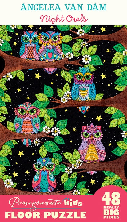 Angelea Van Dam: Night Owls 48 Piece Floor Puzzle - Quick Ship - Puzzlicious.com
