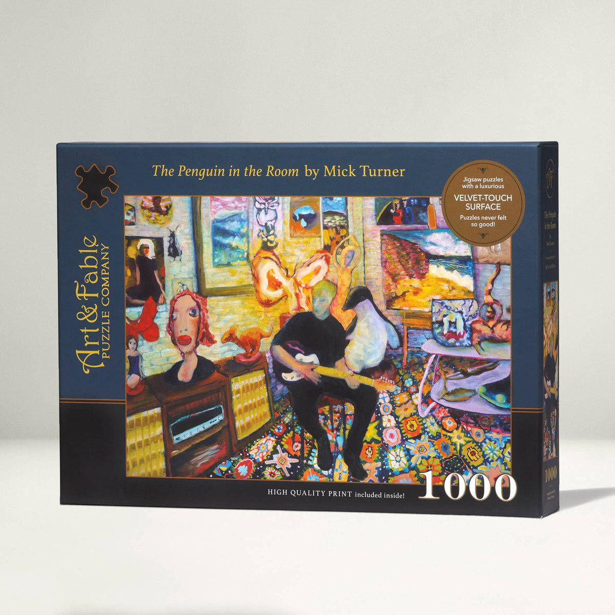 NEW! Penguin in the Room; 1000 Piece Velvet-Touch Jigsaw Puzzle