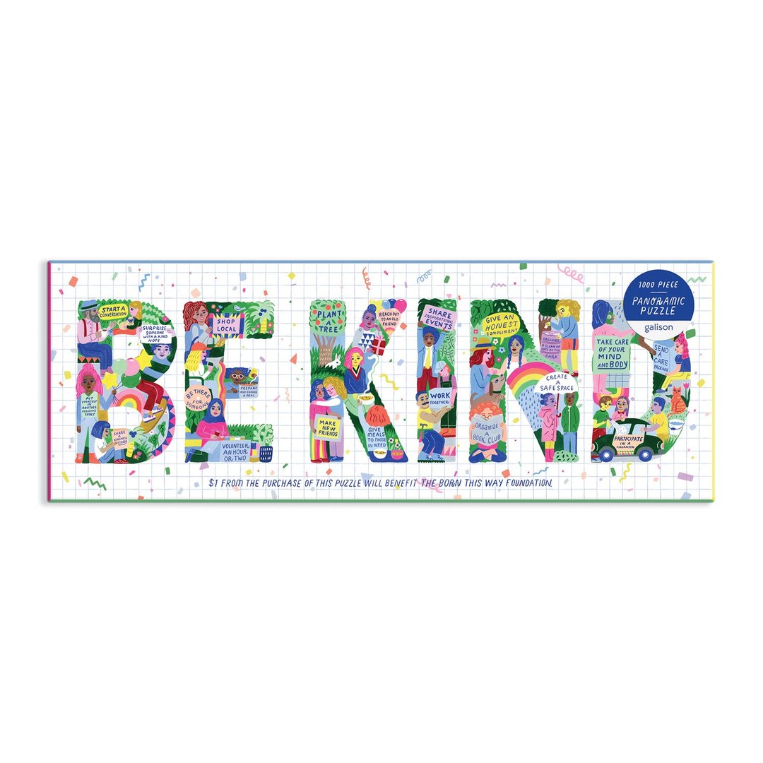 Be Kind 1000 Piece Panoramic Jigsaw Puzzle - Quick Ship - Puzzlicious.com