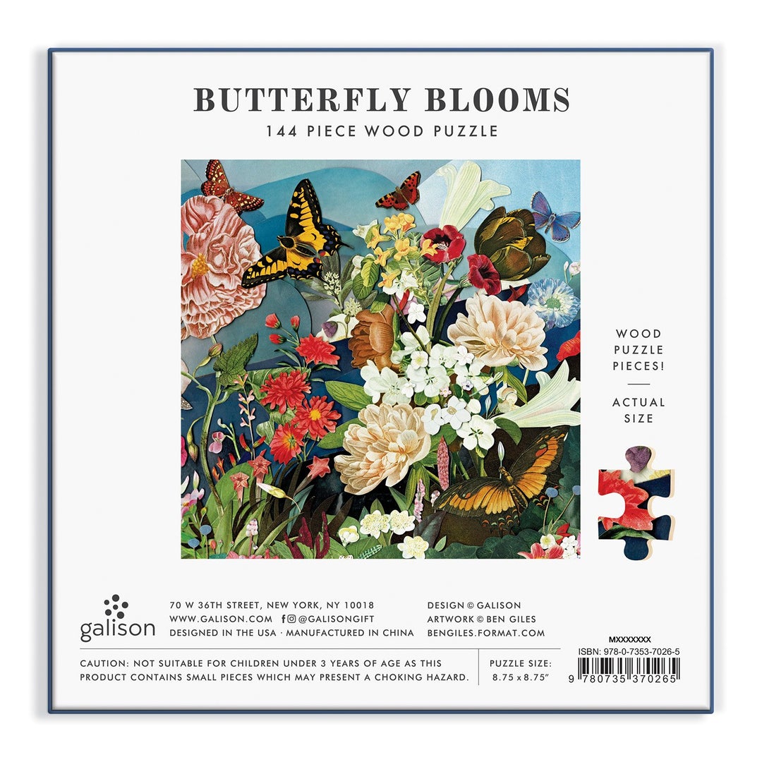Ben Giles Butterfly Blooms 144 Piece Wood Puzzle - Quick Ship
