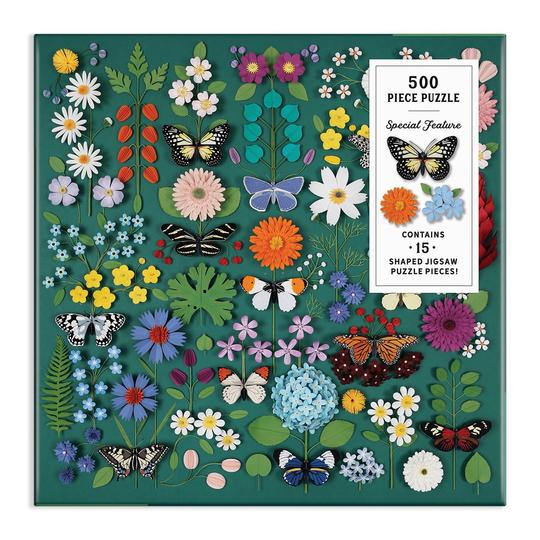 Butterfly Botanica 500 Piece Puzzle with Shaped Pieces - Quick Ship