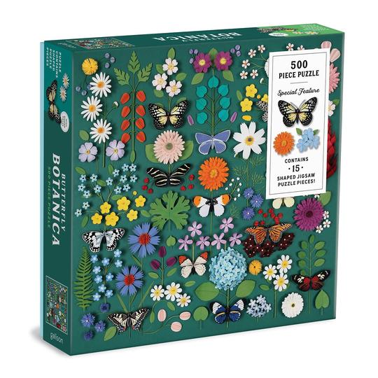 Butterfly Botanica 500 Piece Puzzle with Shaped Pieces - Quick Ship