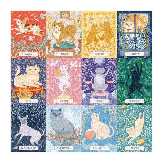 Cat Zodiac 500 Piece Puzzle - Quick Ship - Puzzlicious.com