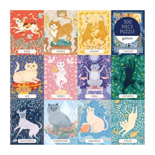 Cat Zodiac 500 Piece Puzzle - Quick Ship - Puzzlicious.com