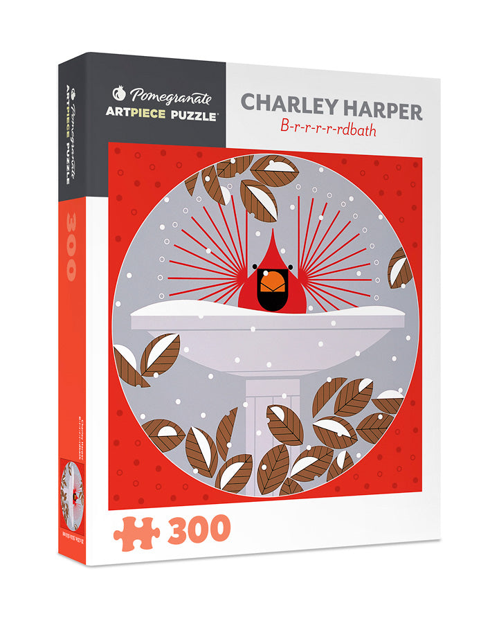 Charlie Harper: Brrrrrdbath 300 Piece Jigsaw Puzzle - Quick Ship - Puzzlicious.com