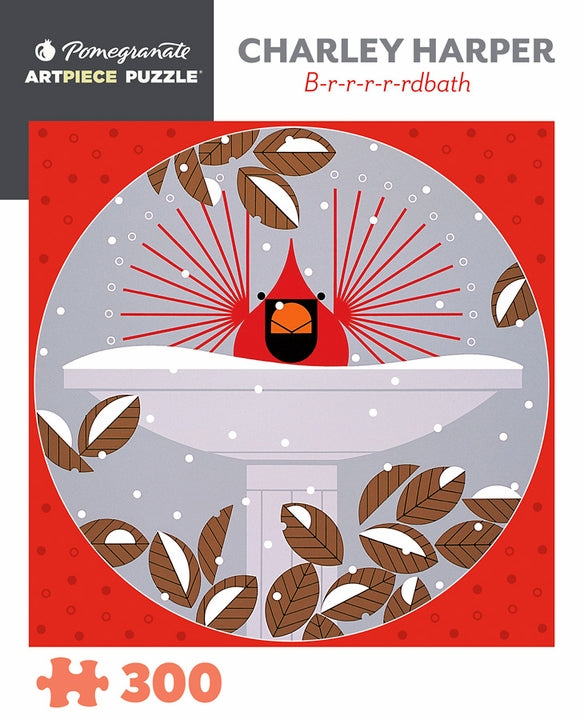 Charlie Harper: Brrrrrdbath 300 Piece Jigsaw Puzzle - Quick Ship - Puzzlicious.com