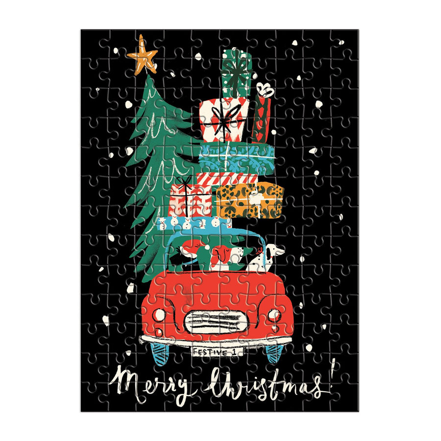 Christmas Car 130 Piece Mini Jigsaw Puzzle Ornament