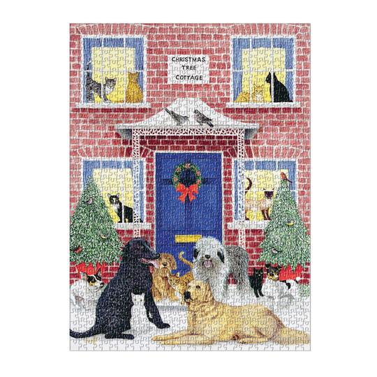 Galison&#39;s Christmas Cottage 1000 Piece Puzzle - Quick Ship - Puzzlicious.com