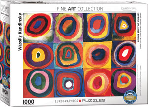 Kandinsky Colour Study of Squares 1000 Piece Puzzle - Quick Ship - Puzzlicious.com