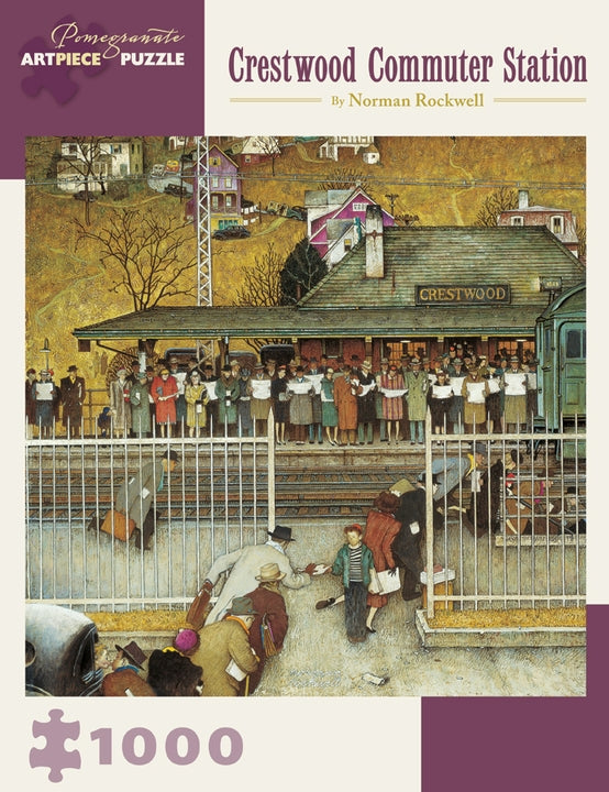 Crestwood Commuter Station: Norman Rockwell 1000 Piece Puzzle - Puzzlicious.com