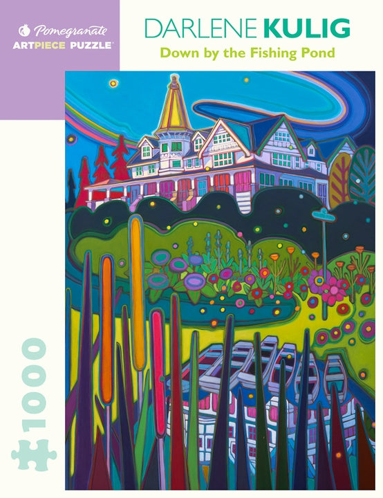 Darlene Kulig: By the Fishing Pond 1000 Piece Jigsaw Puzzle - Quick Ship - Puzzlicious.com