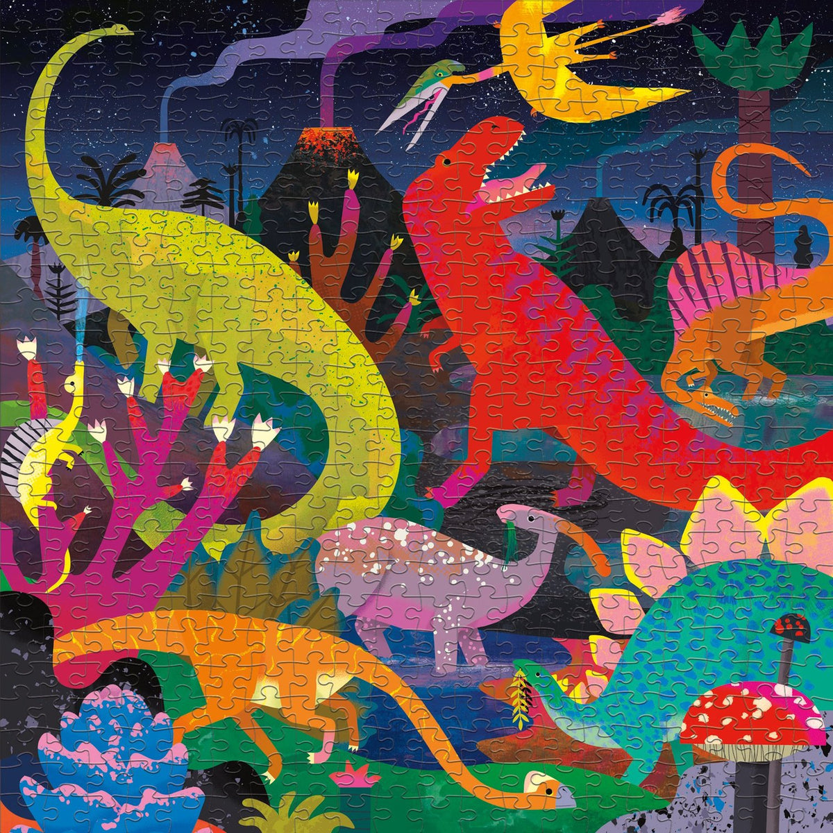 Glow in the Dark: Dinosaurs Illuminated 500 Piece Puzzle - Quick Ship